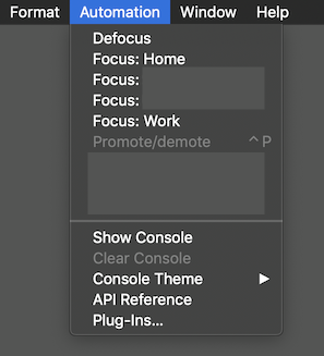 Automation Menu